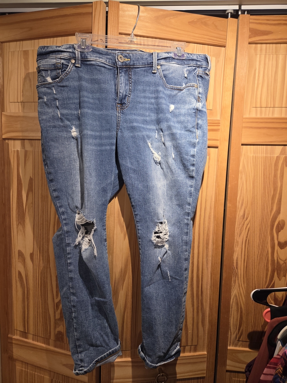 torrid Distressed Medium Blue Boyfriend Straight Jeans